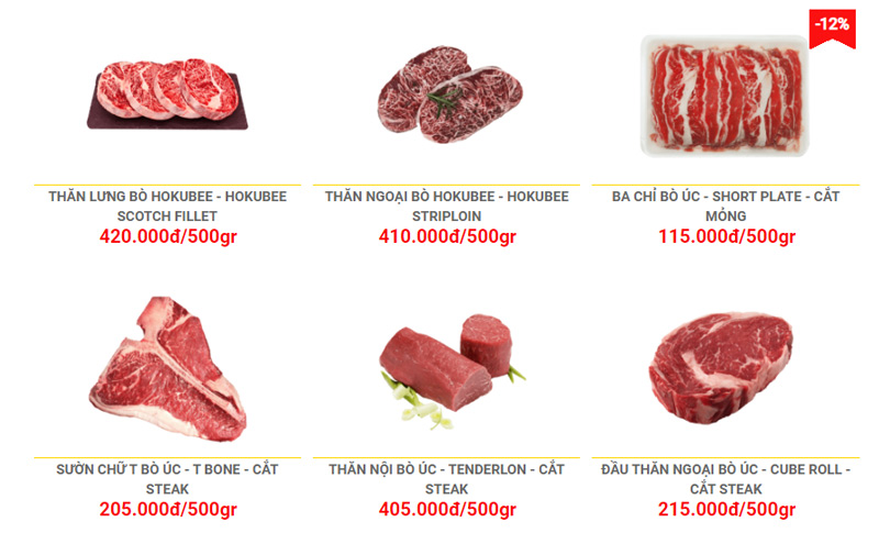 Siêu Thị Thịt Bò sỉ đa dạng thịt bò Úc