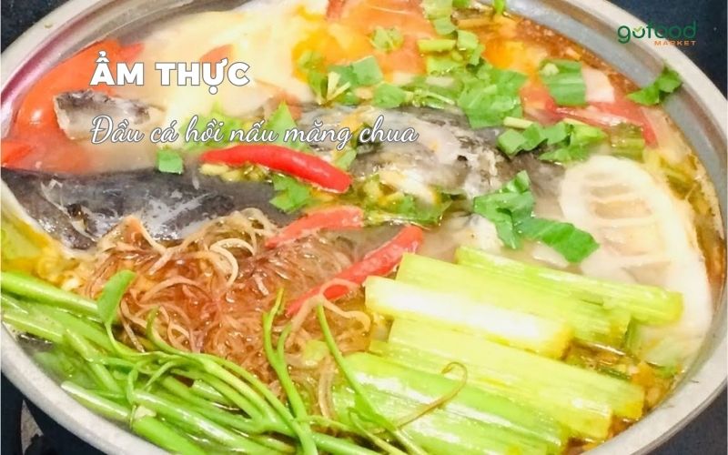 cách nấu canh đầu cá hồi với măng chua
