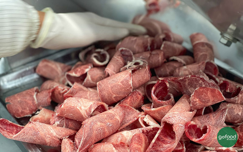 Thịt bò đông lạnh của Gofood Market được bảo quản ở nhiệt độ - 18 độ C