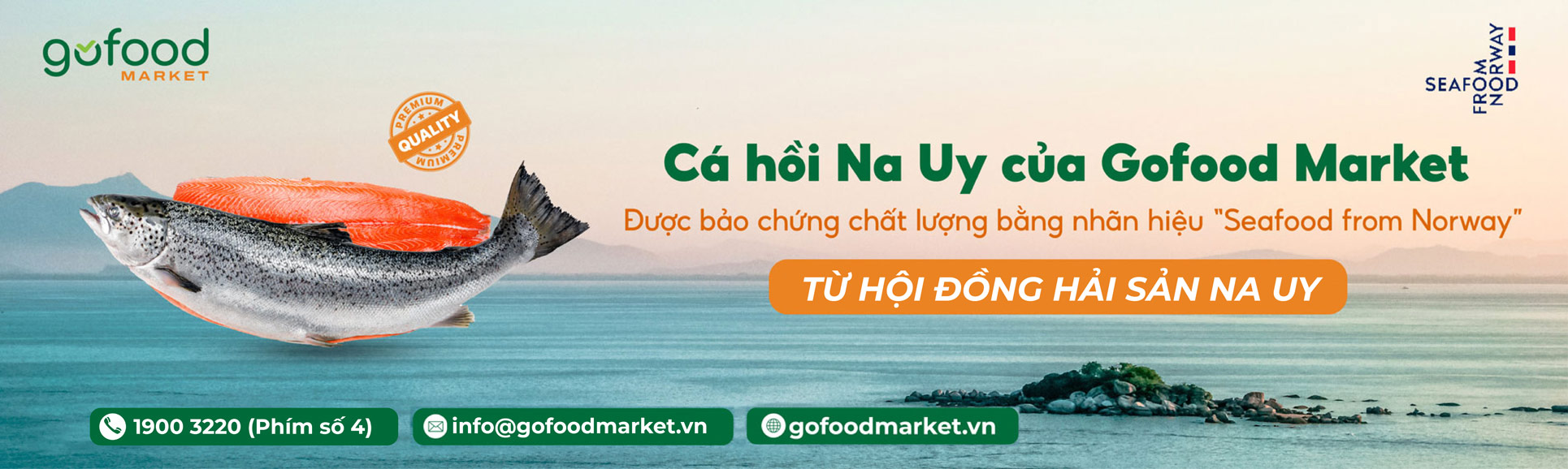 Cá hồi Nauy Gofood Market được sử dụng nhãn từ Hội đồng Hải sản Nauy